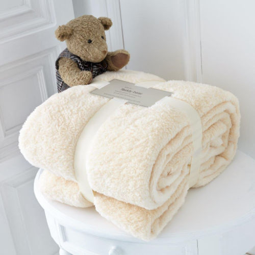 Teddy Collection Throw 130cm x 180cm Cream