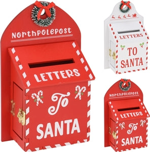 2asst Wooden Letters To Santa Wall Box