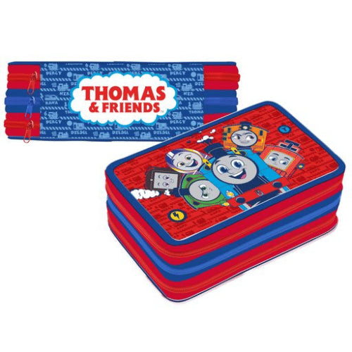 Official Thomas Filled 3 Zipped Pencil Case