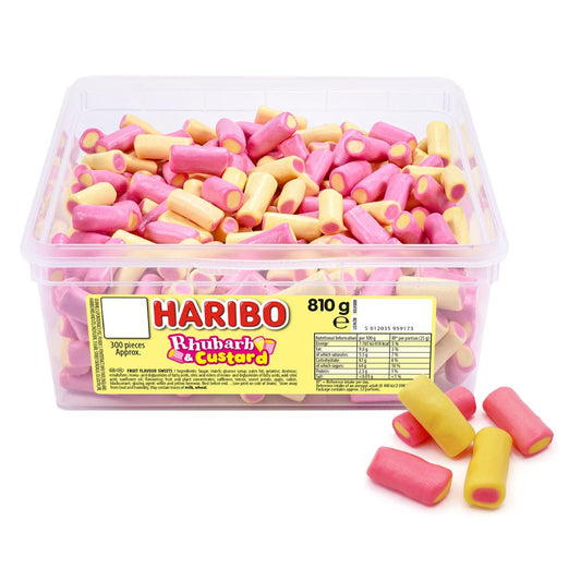 Haribo Rhubarb & Custard Sweets Tub