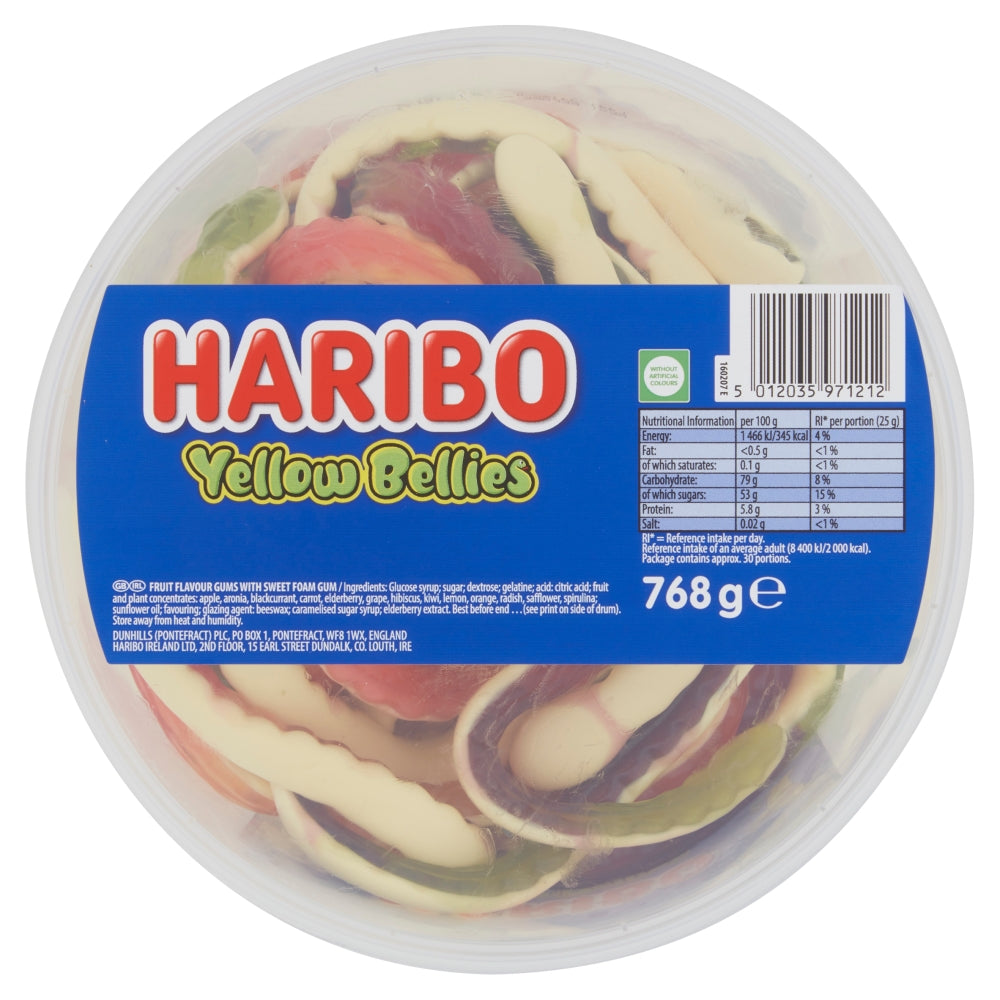 Haribo Yellow Bellies Tubs 768g