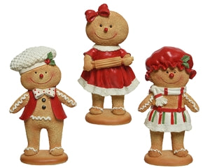 3asst Gingerbread People Ornamen 16cm