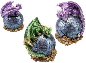 2asst Dragon Resin Money Box 13cm