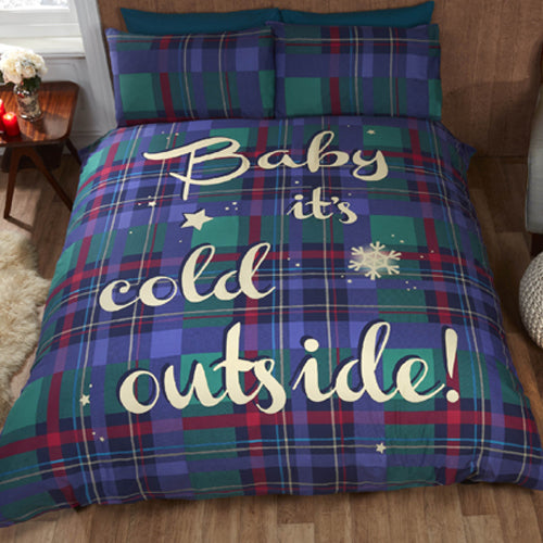 Baby It's Cold Outside Blue/Green Christmas Duvet Set