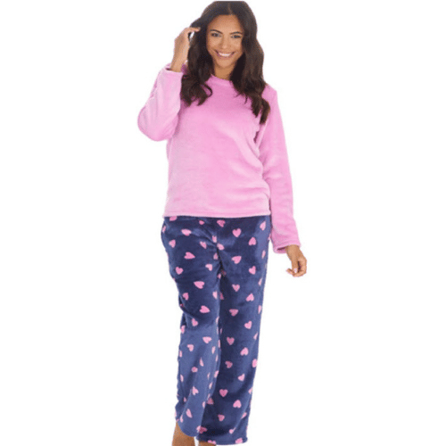 Ladies Soft Fleece Lounge Set Hearts