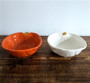 2asst Ceramic Pumpkin Bowl 13cm