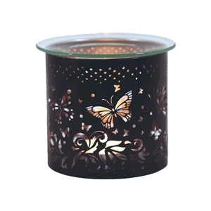 Black And Silver Candle Holder / Oil Burner - Butterfly 10.5cm