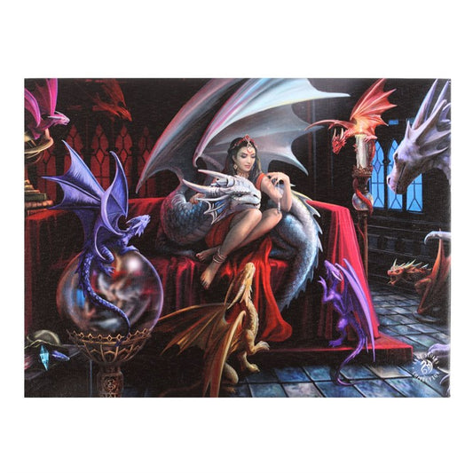 Dragon Charm Canvas Plaque by Anne Stokes