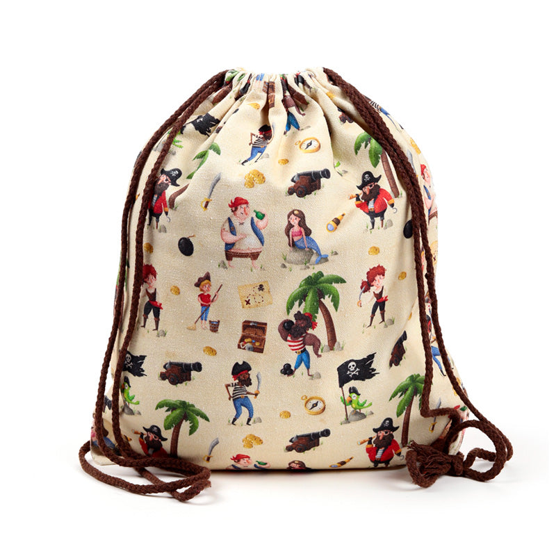 Handy Drawstring Canvas Bag - Jolly Rogers Pirate