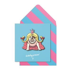 Birthday Bulldog Princess Card