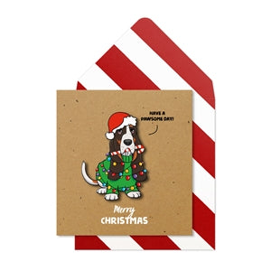 Pawsome Christmas Basset Card