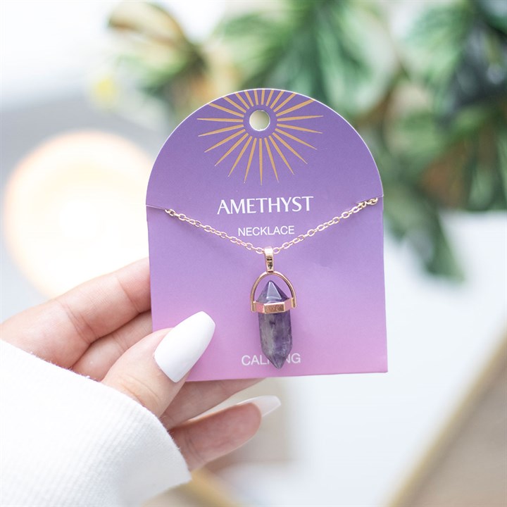 Amethyst Crystal Pendant Necklace