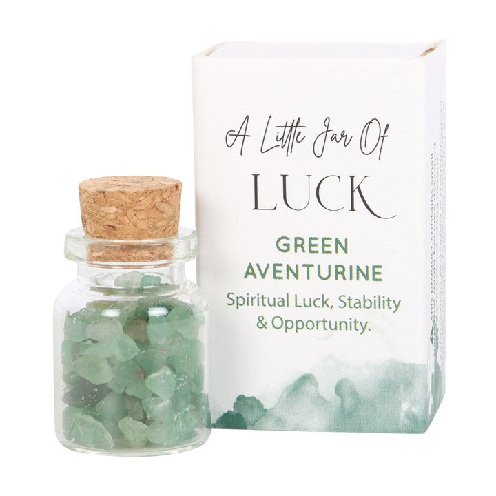 Jar of Luck Aventurine Crystal in a Matchbox