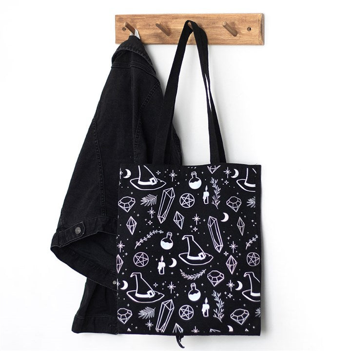 Crystal Witch Print Polycotton Tote Bag