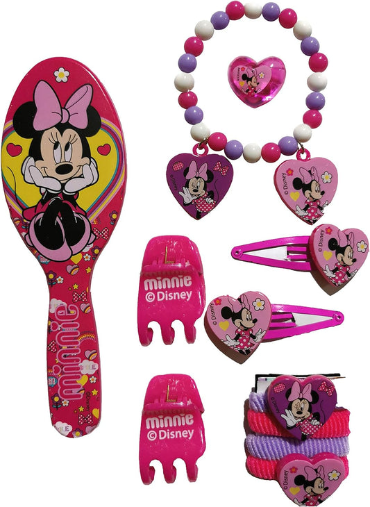 Disney Minnie Mouse 11pcs Hair & Jewelry Beauty Set