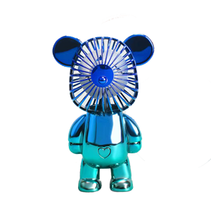 Rechargable Bear Fan - Green/Blue 14cm