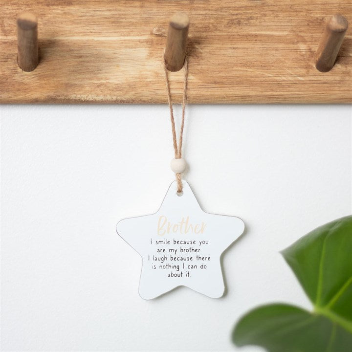 Brother Hanging Star Sentiment Sign