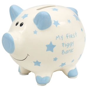 My First Piggy Bank - Blue 12cm