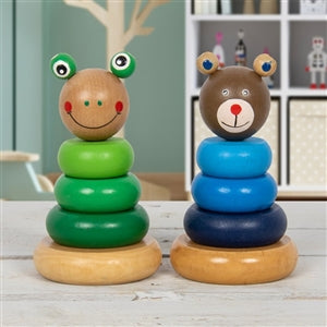 2asst Lets Learn Bear And Frog Stacker 13cm