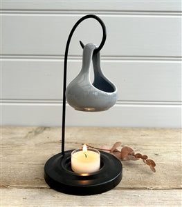 Tear Drop Style Wax Melter / Oil Burner - Grey