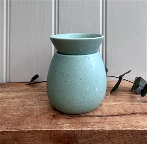 Spa Collection Stoneware Wax Burner with Removeable Dish - Aqua