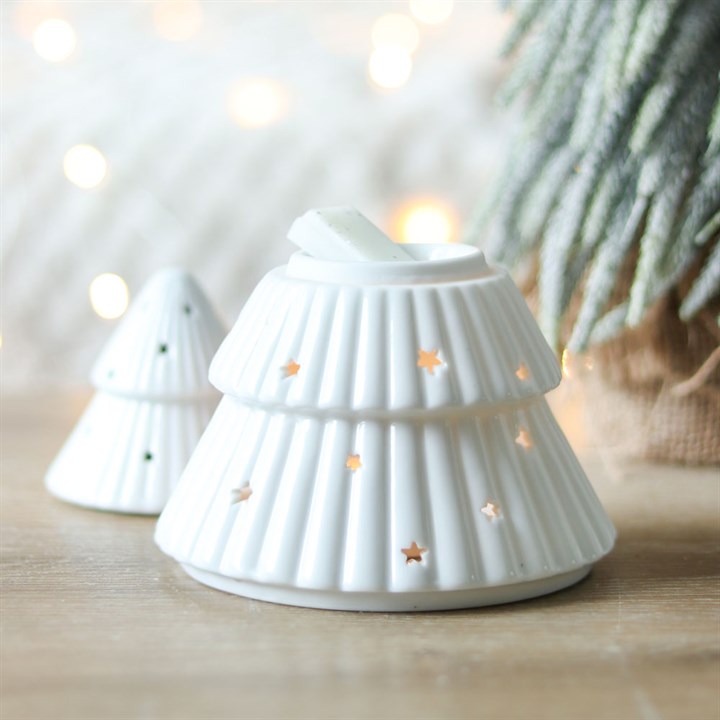 White Christmas Tree Oil Burner