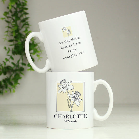 Personalised Birth Flower Mug