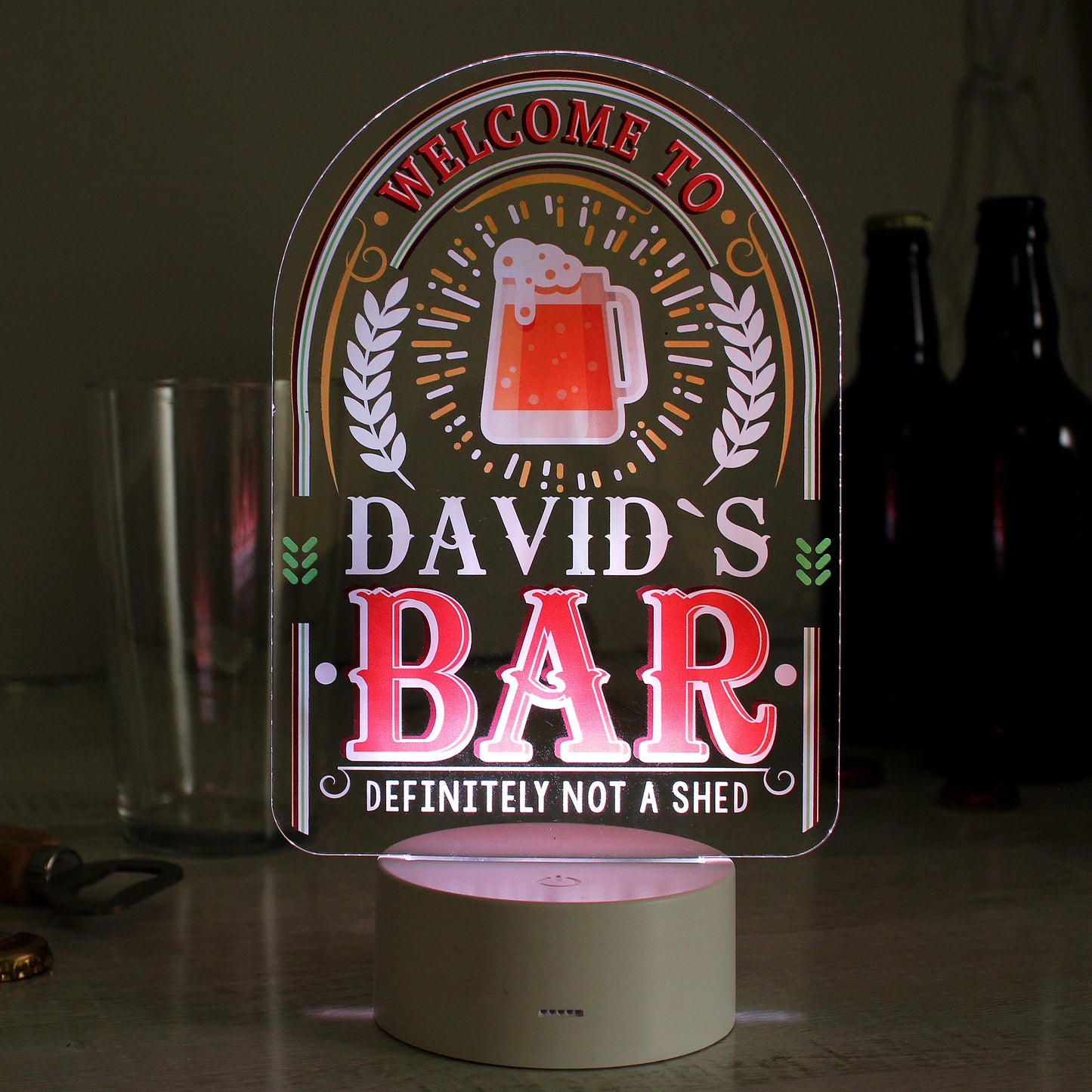 Personalised LED Colour Changing Bar Sign