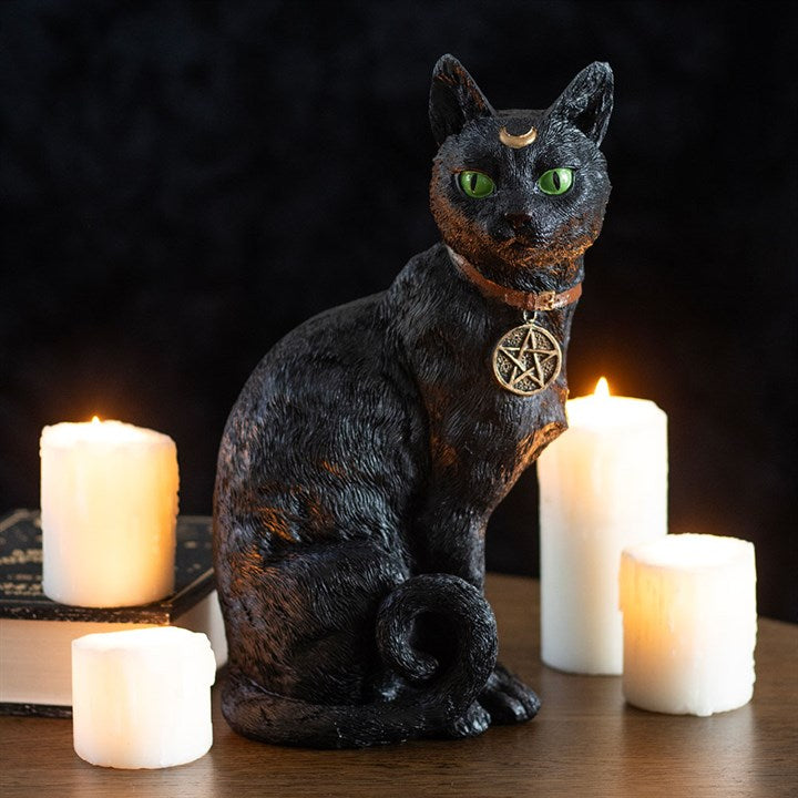 Sitting Black Cat Figurine