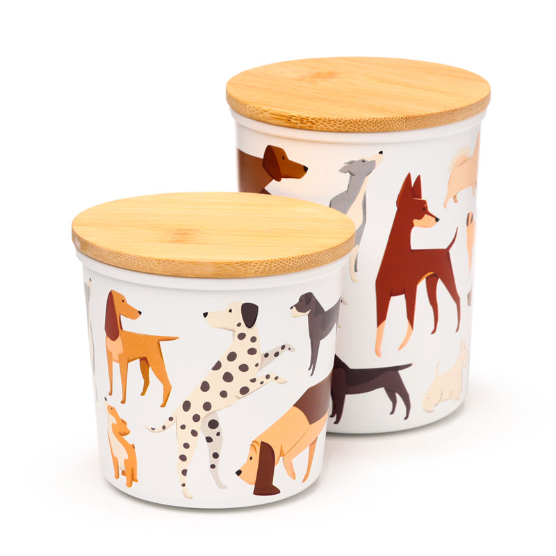 Recycled RPET Set of 2 Storage Jars S/M - Barks Dog