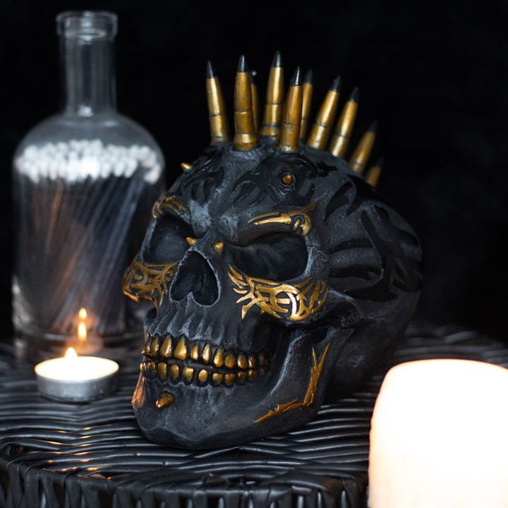 Black Gold Skull Ornament by Spiral Direct