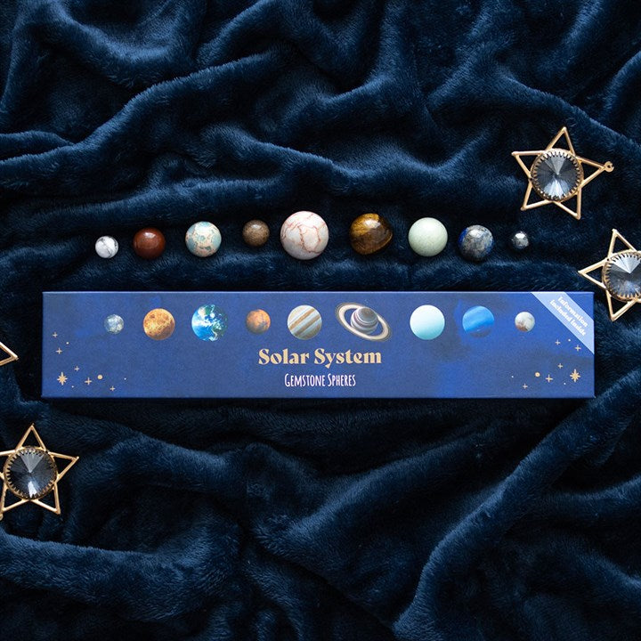 Solar System Gemstone Crystal Sphere Set