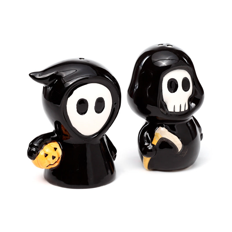 Ceramic Salt Pepper Set - Skull Boy & Ghost Boy