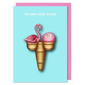 Flamingo Icecream Card