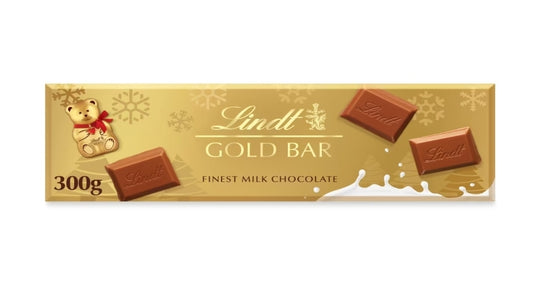 Lindt Christmas Milk Chocolate Gold Bar 300g