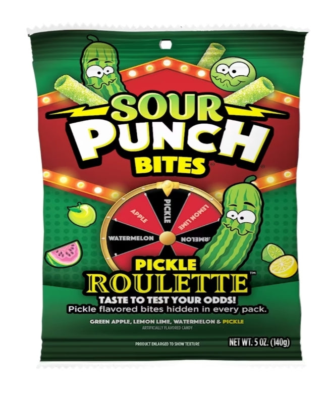 Sour Punch Pickle Roulette Bites Bag 140g