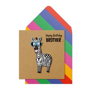 Birthday Zebra Brother Card