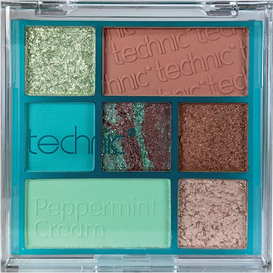 Technic 7 Colours Pressed Pigment Eyeshadow Palette – Peppermint Cream