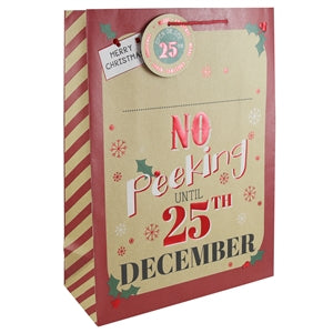 Extra Large Christmas Gift Bag - No Peeking