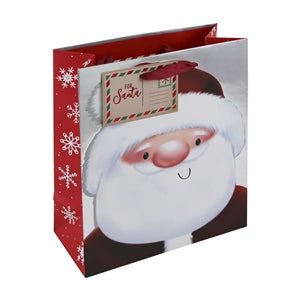 Large Santa Face Gift Bag 33cm