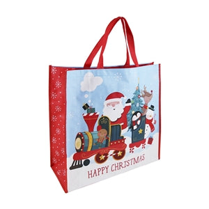 Large Jumbo Woven Shopping Bag - Cute Santa Train 45cm