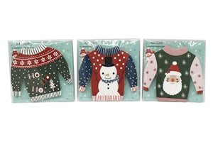 Christmas Jumper Shaped Napkins