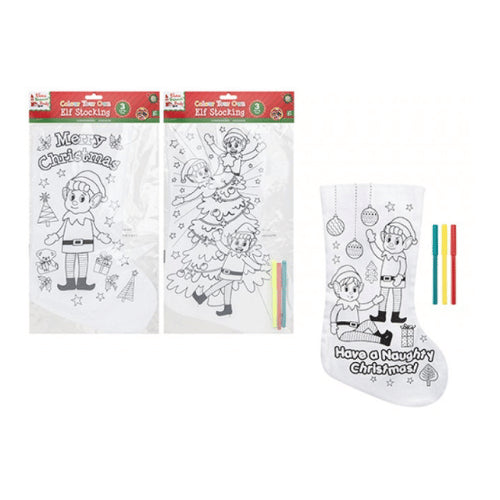 Colour Your Own Elf Stocking With Pens