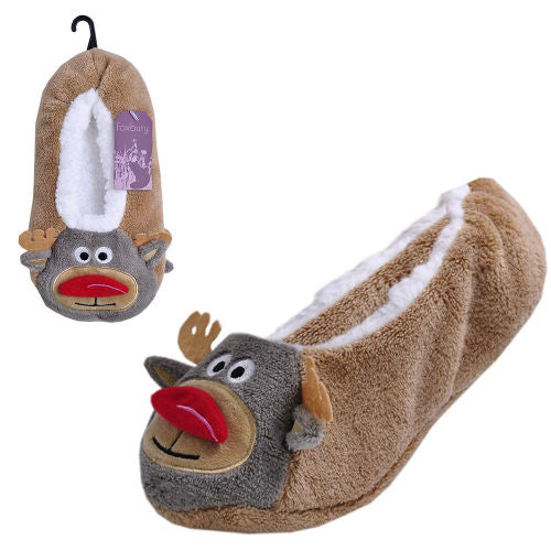 Ladies Rudolph Slipper Socks