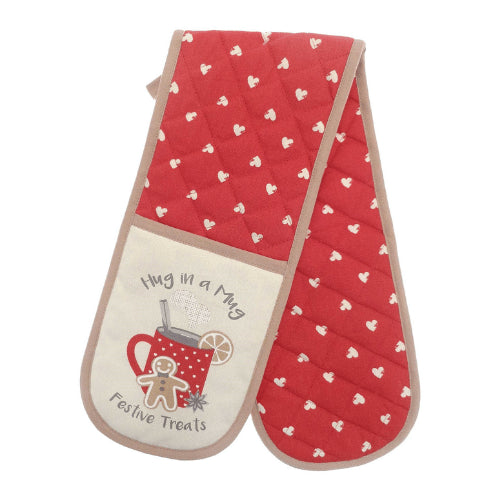 Christmas Design Double Oven Gloves - Festive Treats